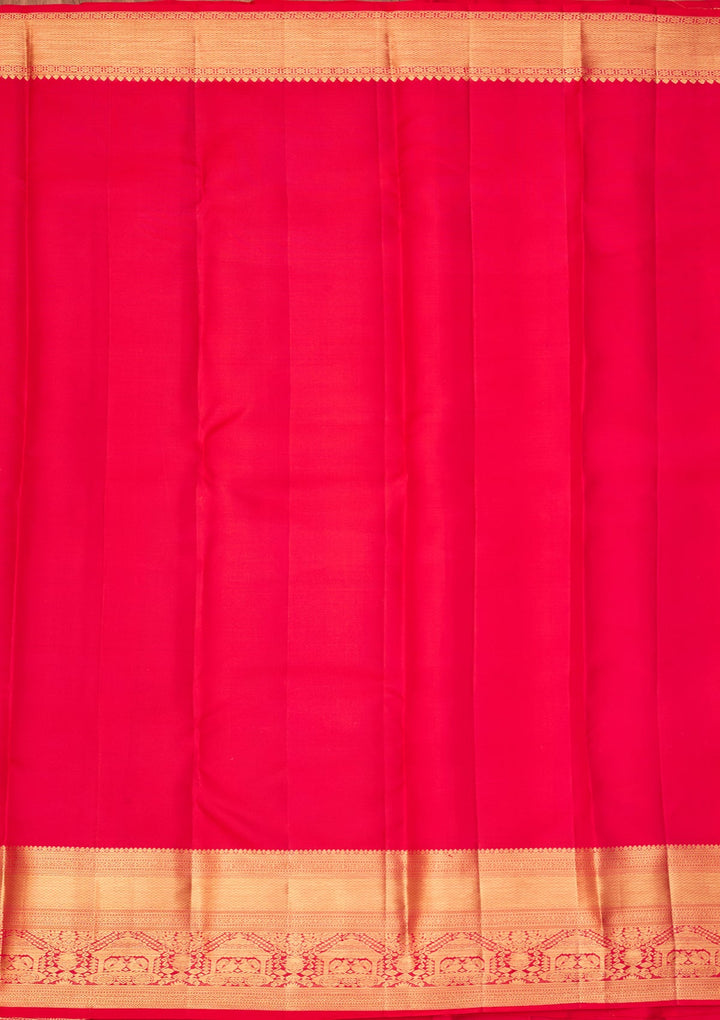 Rani Pink Dharmavaram Pure Silk Saree With Matching Blouse Piece