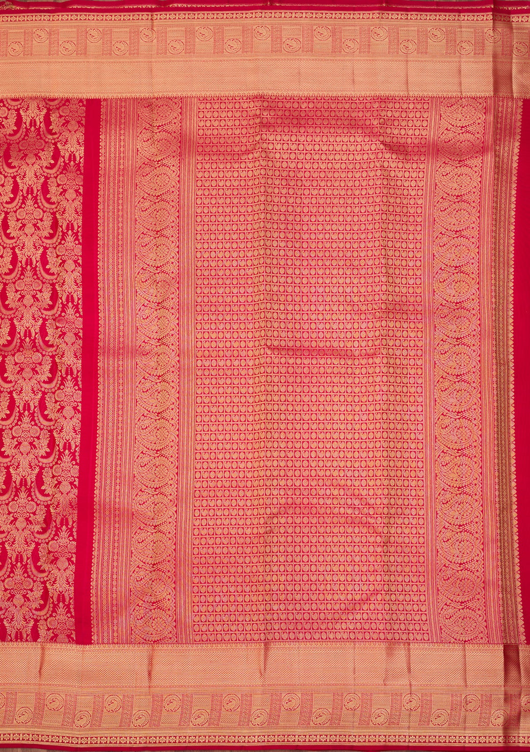 Rani Pink Dharmavaram Pure Silk Saree With Matching Blouse Piece