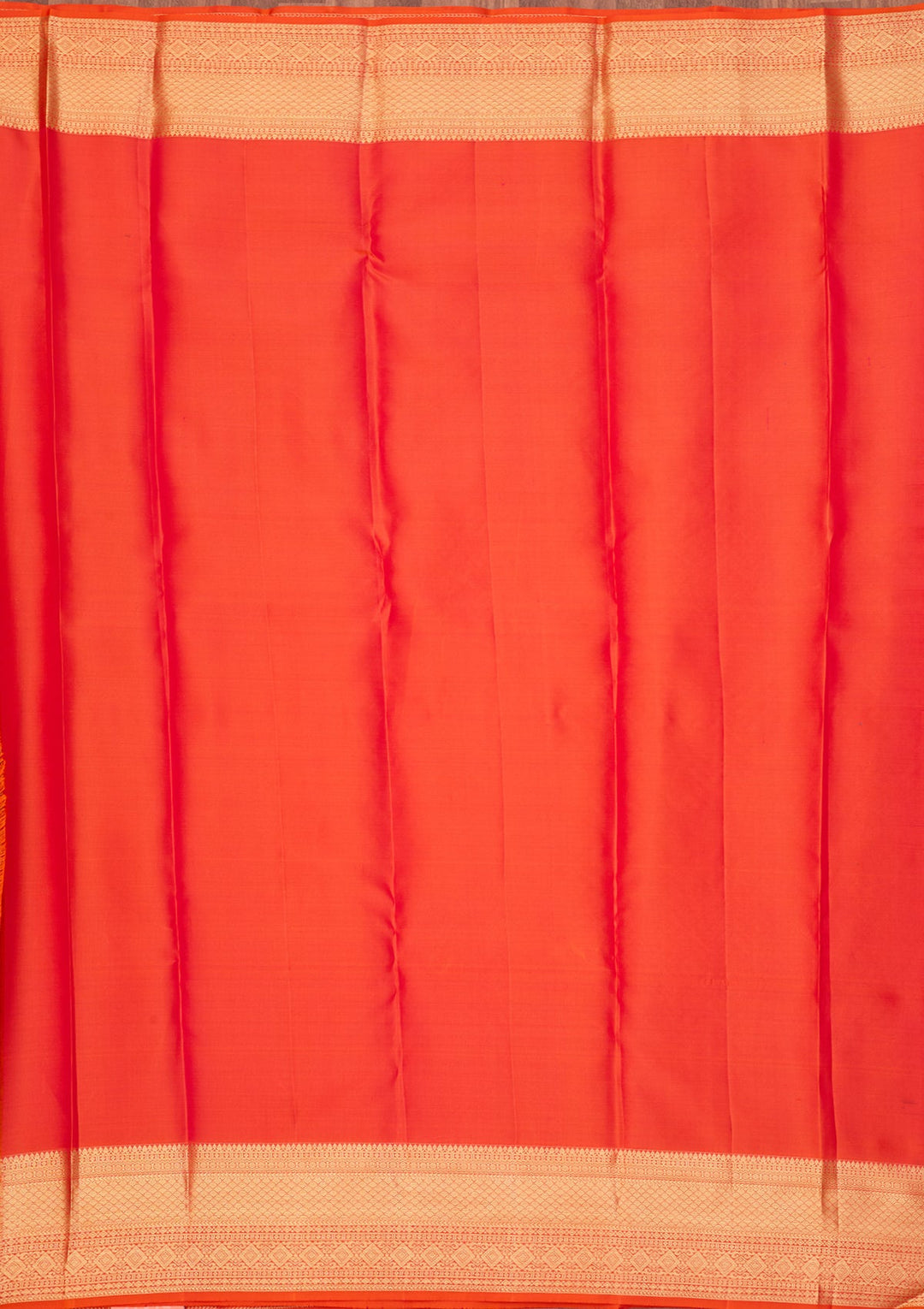 Orange Dharmavaram Pure Silk Saree With Matching Blouse Piece