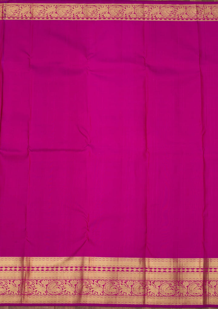 Orange Dharmavaram Pure Silk Saree With Matching Blouse Piece