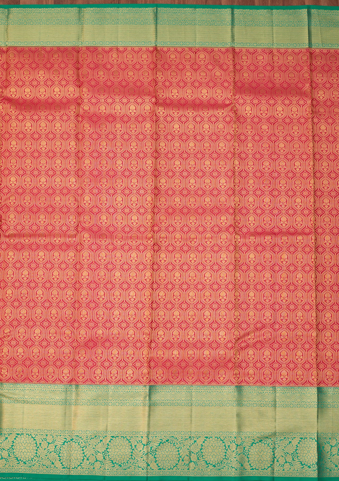 Rani Pink Dharmavaram Pure Silk Saree With Matching Blouse Piece
