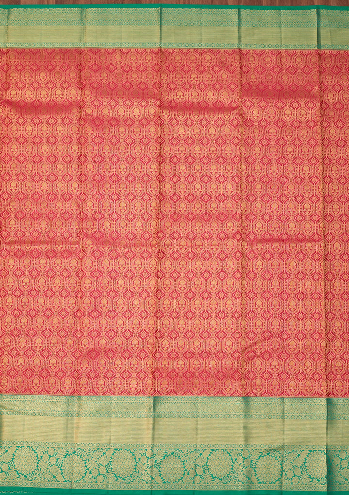 Rani Pink Dharmavaram Pure Silk Saree With Matching Blouse Piece