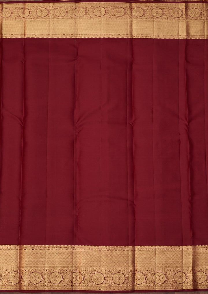Maroon Dharmavaram Pure Silk Saree With Matching Blouse Piece