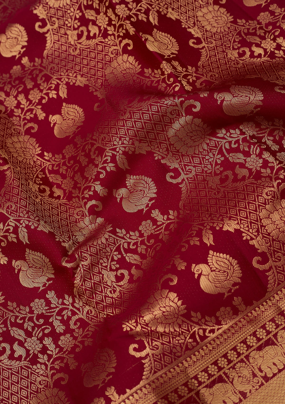 Magenta Pink Dharmavaram Pure Silk Saree With Matching Blouse Piece