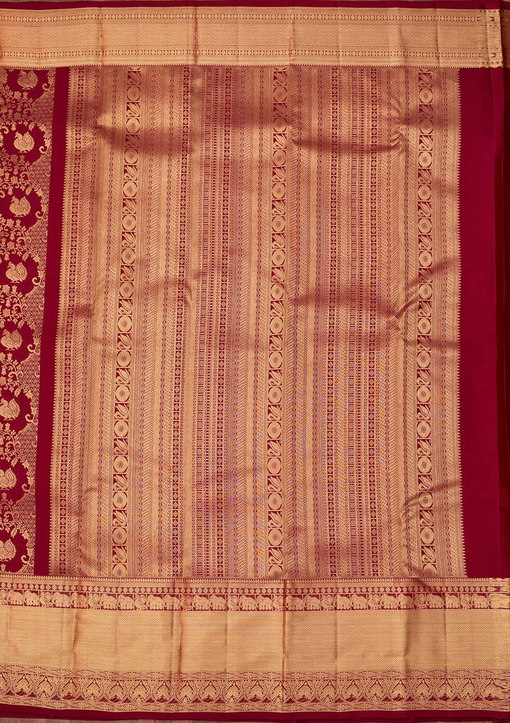 Magenta Pink Dharmavaram Pure Silk Saree With Matching Blouse Piece