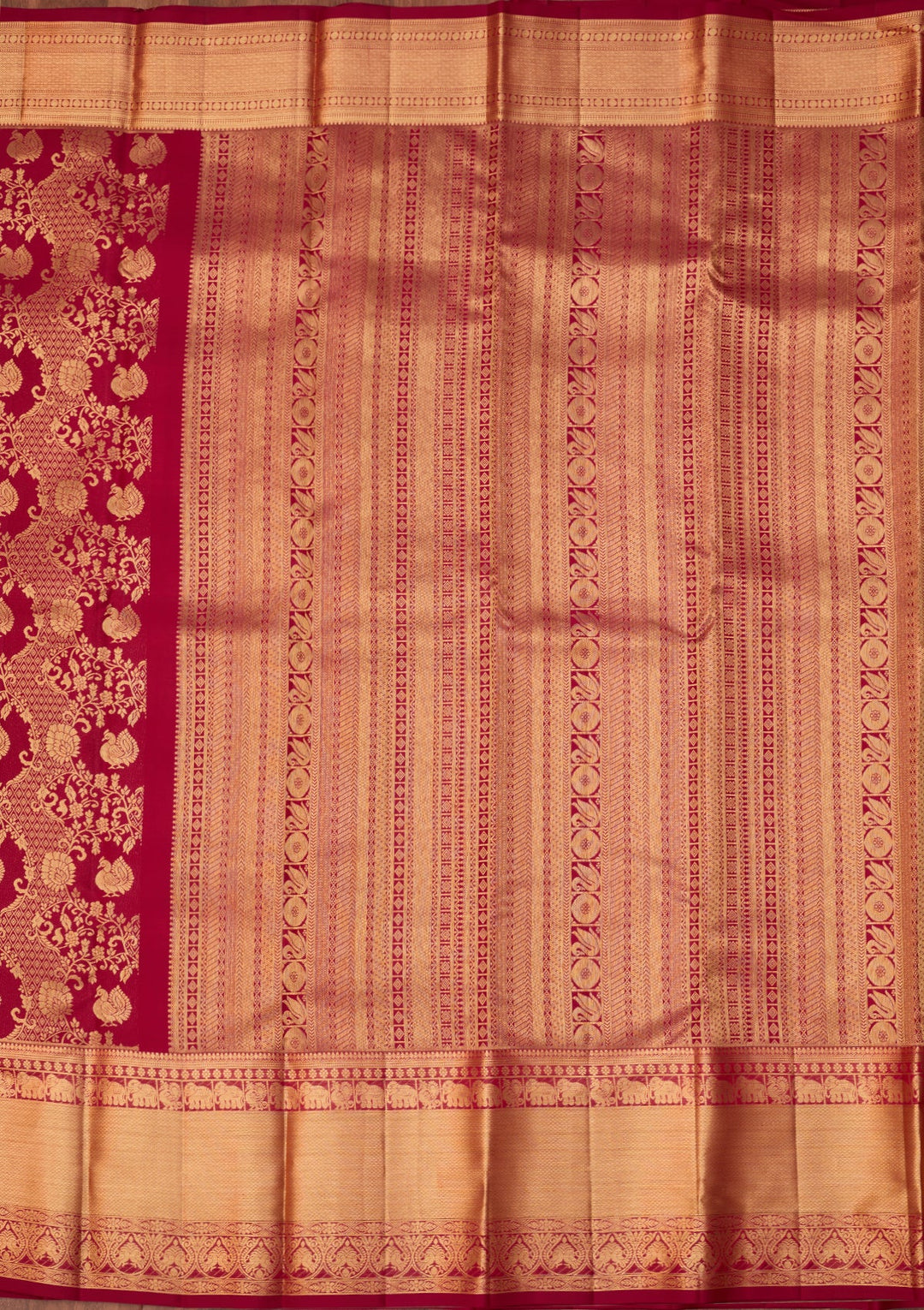 Rani Pink Dharmavaram Pure Silk Saree With Matching Blouse Piece