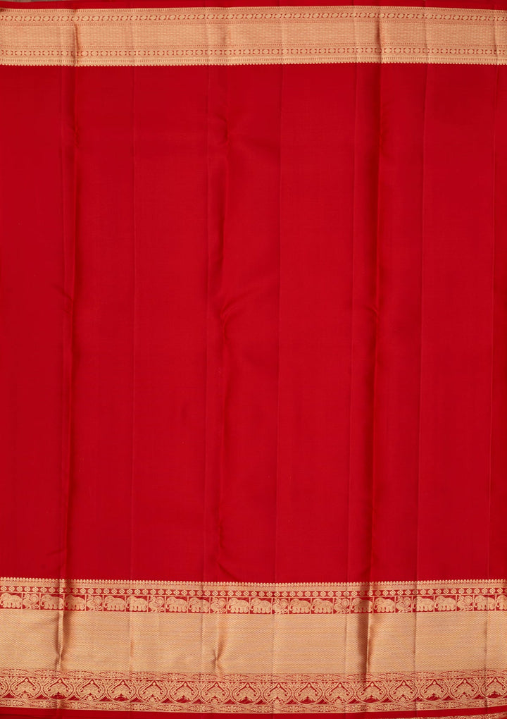 Red Dharmavaram Pure Silk Saree With Matching Blouse Piece