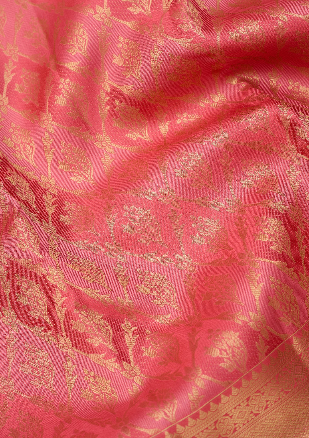 Pink Dharmavaram Pure Silk Saree With Matching Blouse Piece