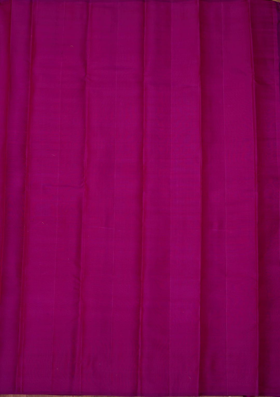 Magenta Pink Dharmavaram Pure Silk Saree With Matching Blouse Piece