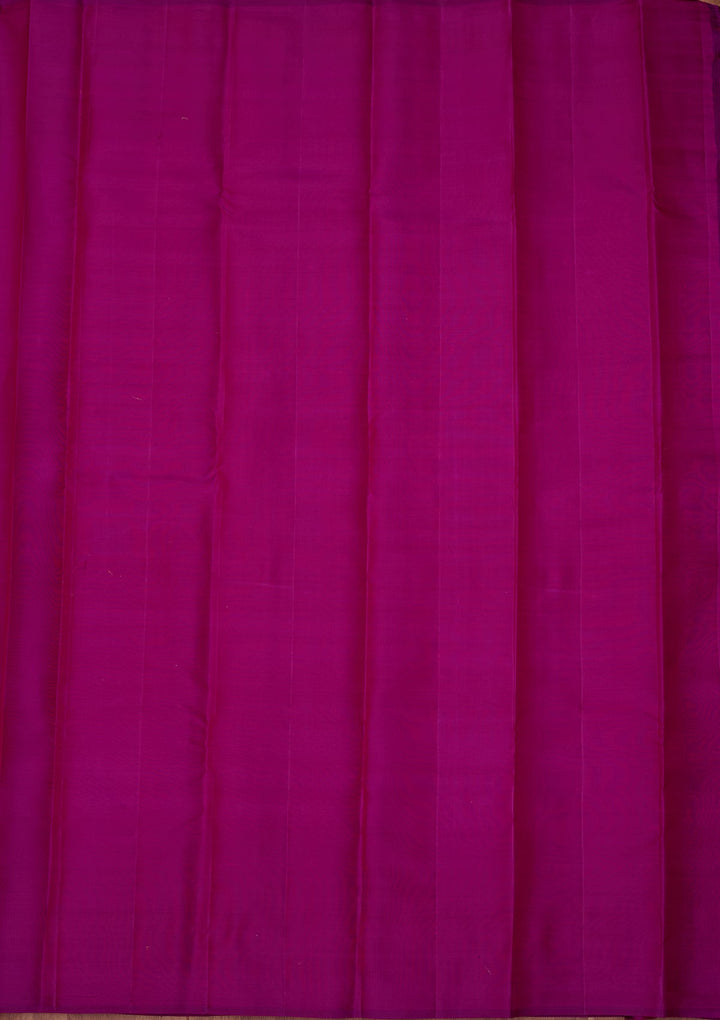 Magenta Pink Dharmavaram Pure Silk Saree With Matching Blouse Piece