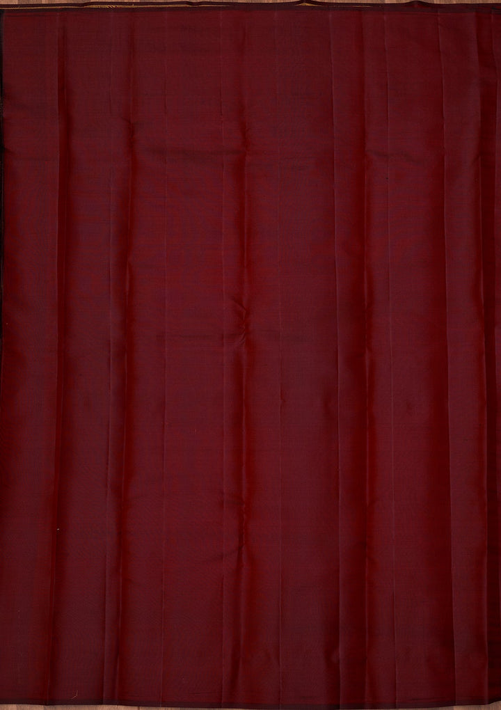 Maroon Dharmavaram Pure Silk Saree With Matching Blouse Piece