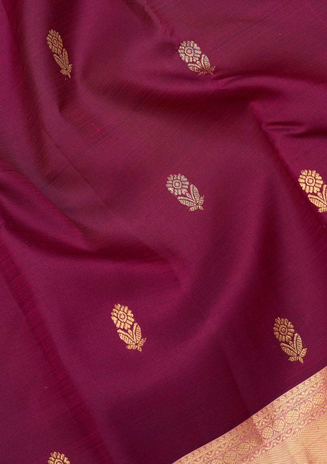 Wine Dharmavaram Pure Silk Saree With Matching Blouse Piece