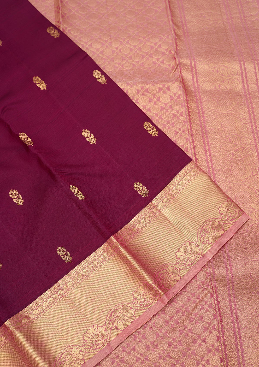 Wine Dharmavaram Pure Silk Saree With Matching Blouse Piece