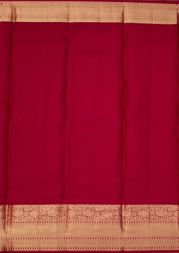 Maroon Dharmavaram Pure Silk Saree With Matching Blouse Piece