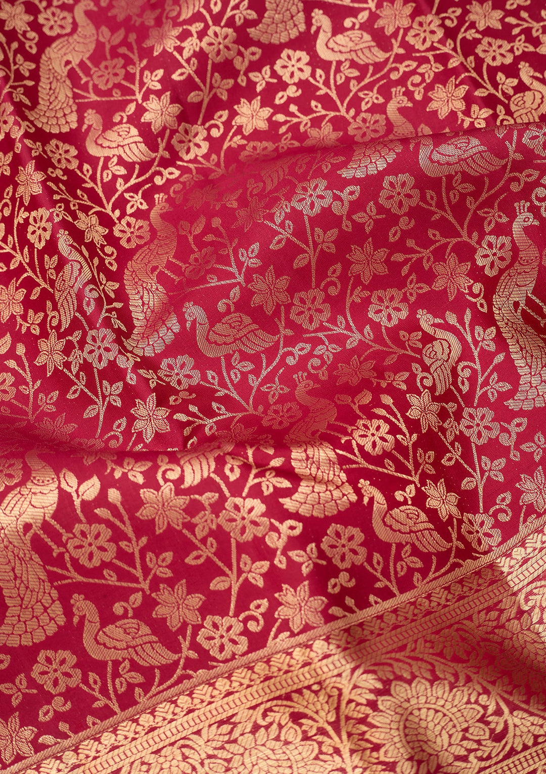 Maroon Dharmavaram Pure Silk Saree With Matching Blouse Piece
