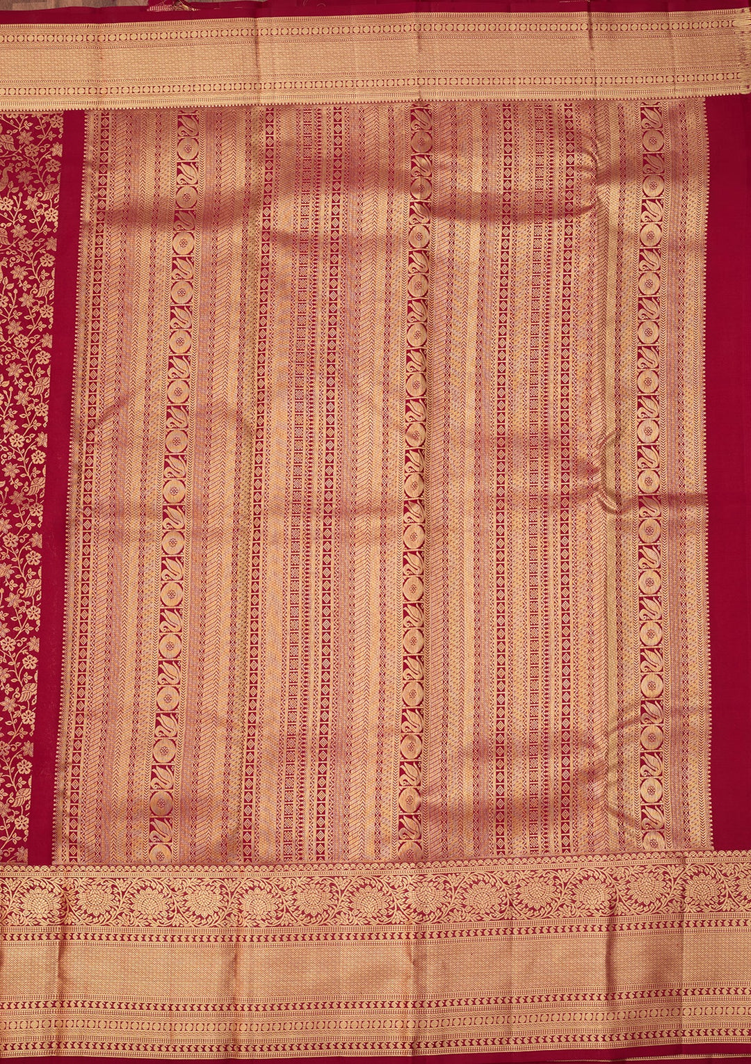 Maroon Dharmavaram Pure Silk Saree With Matching Blouse Piece