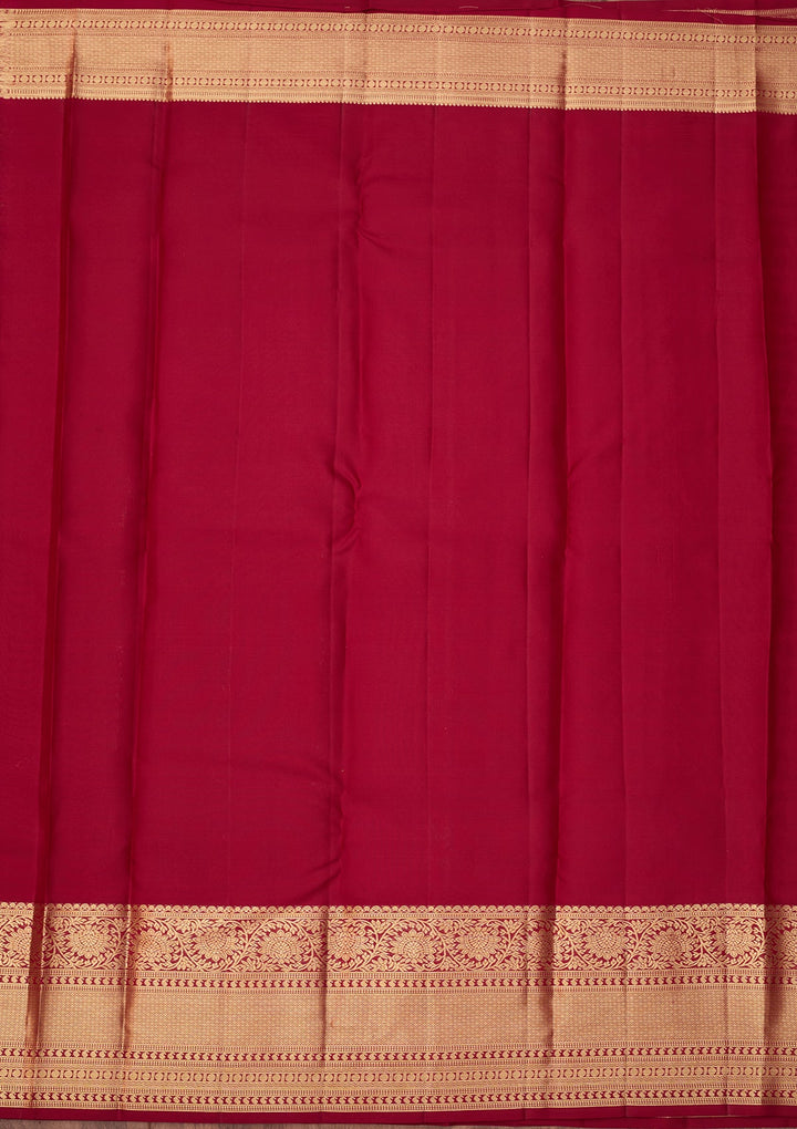 Maroon Dharmavaram Pure Silk Saree With Matching Blouse Piece
