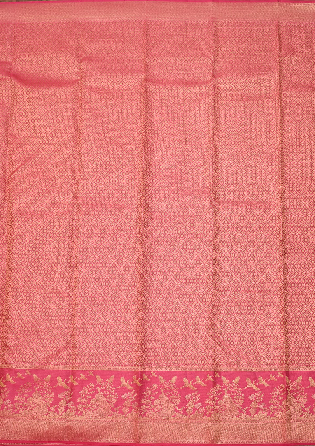 Pink Dharmavaram Pure Silk Saree With Matching Blouse Piece