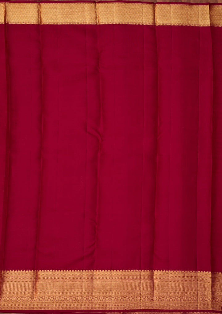 Maroon Dharmavaram Pure Silk Saree With Matching Blouse Piece