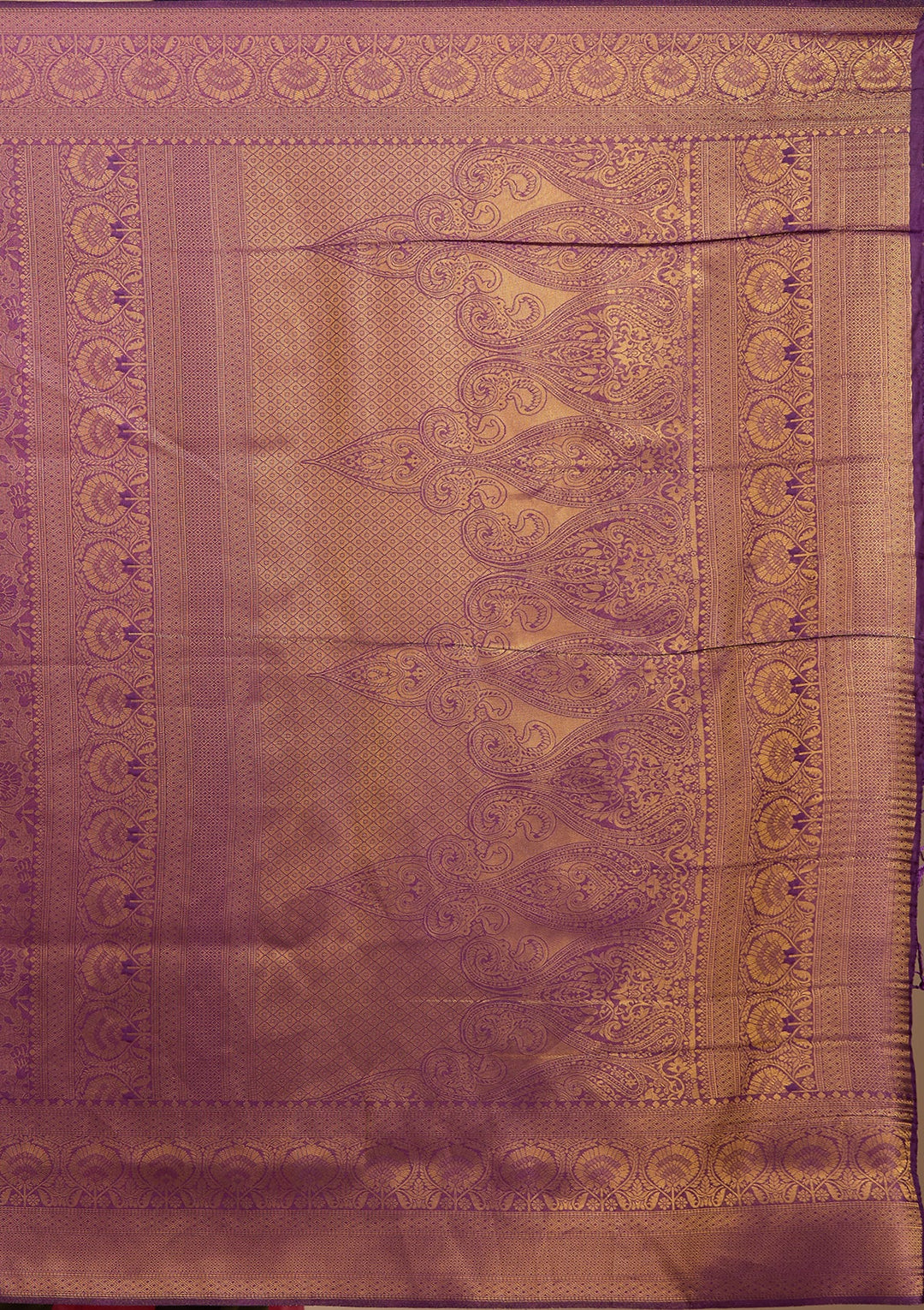 Purple Silk Jaal Saree With Matching Blouse Piece