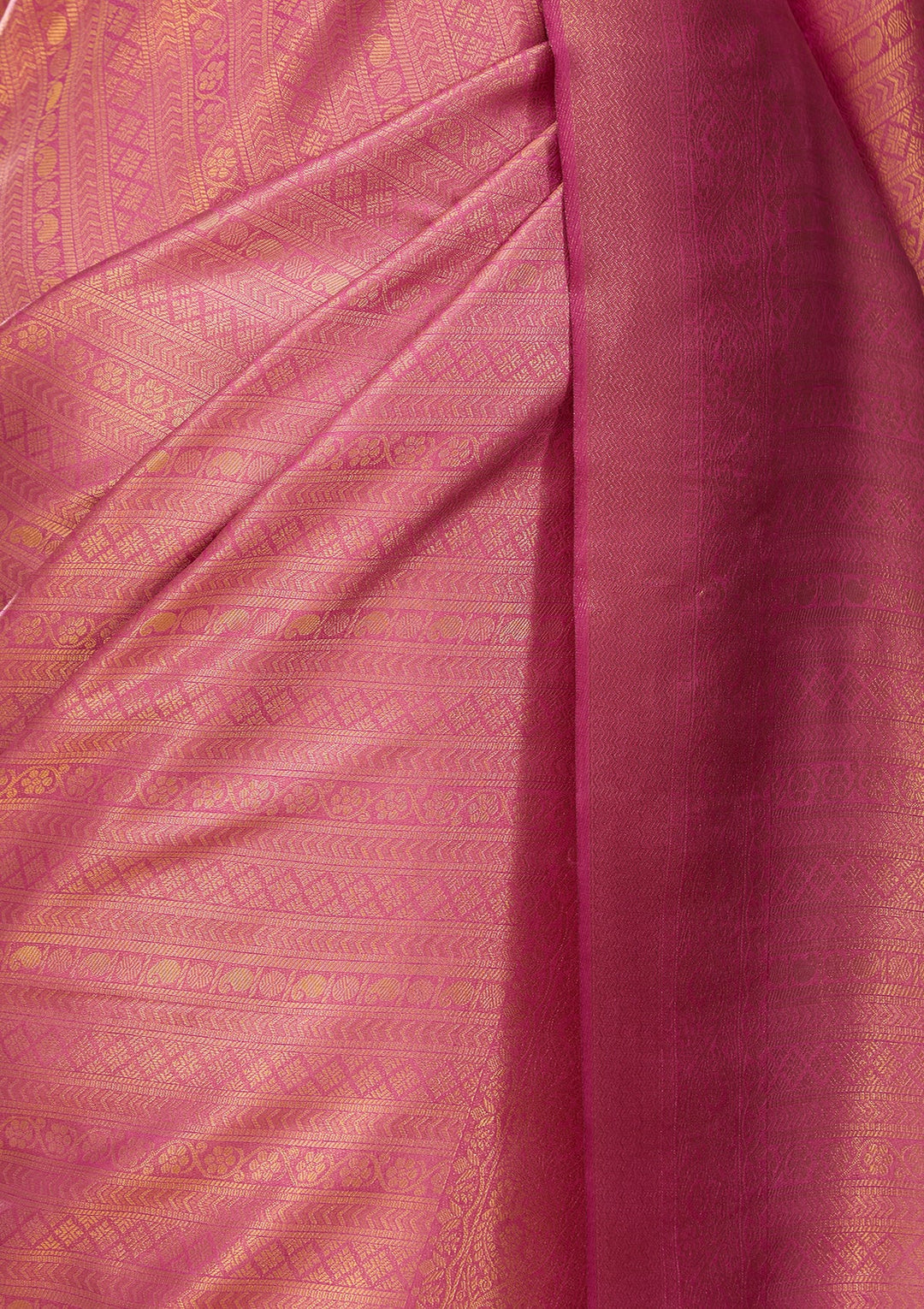 Onion Pink Silk Jaal Saree With Matching Blouse Piece