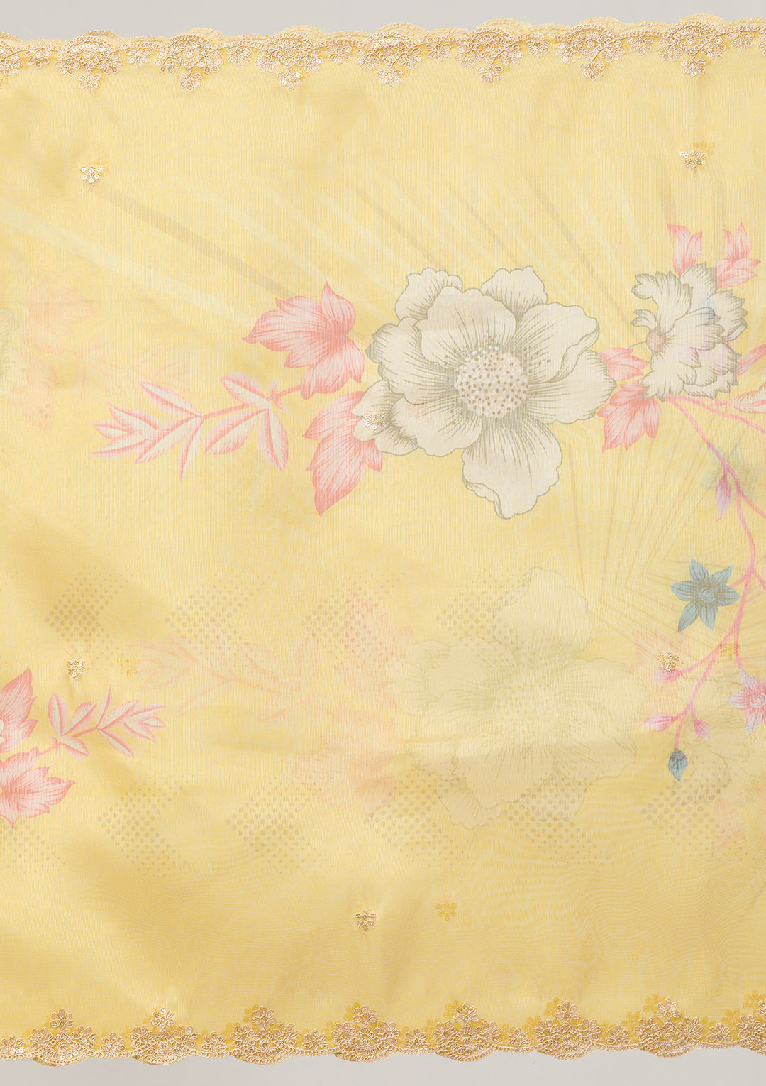 Parrot Green Zariwork Semi Crepe Readymade Salwar Suit