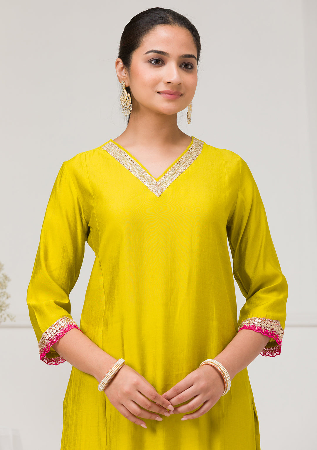 Parrot Green Zariwork Semi Crepe Readymade Salwar Suit