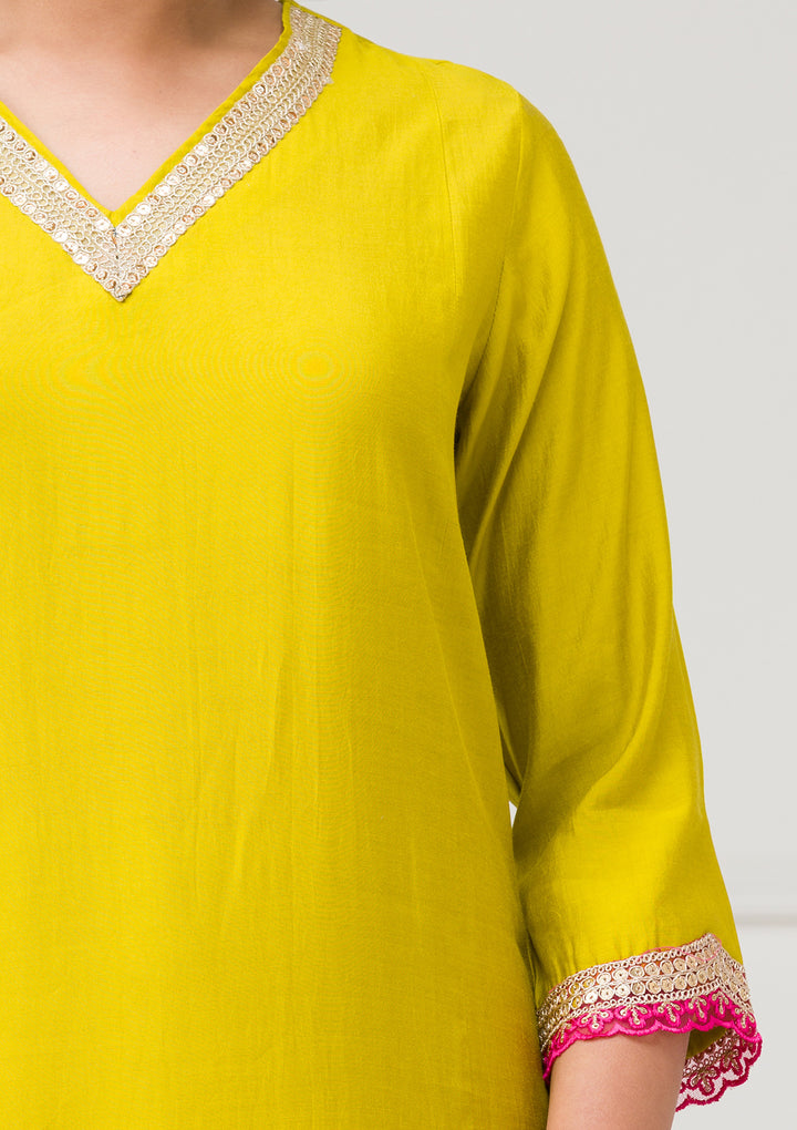 Parrot Green Zariwork Semi Crepe Readymade Salwar Suit