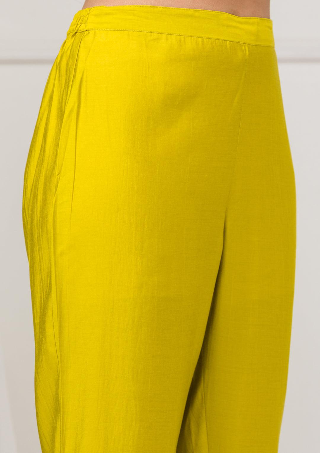 Parrot Green Zariwork Semi Crepe Readymade Salwar Suit