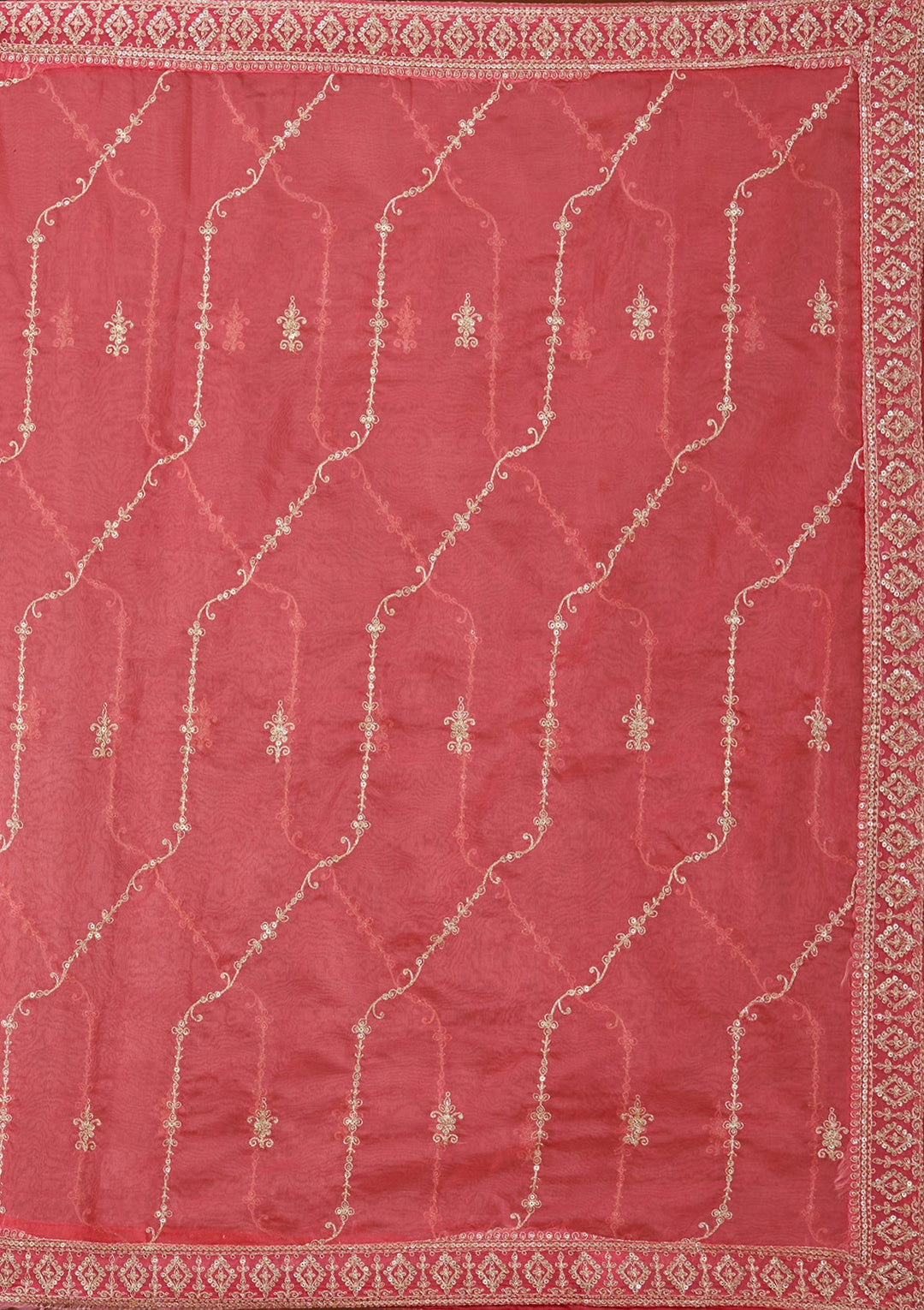 Parrot Green Sequins Soft Raw Silk Readymade Salwar Suit