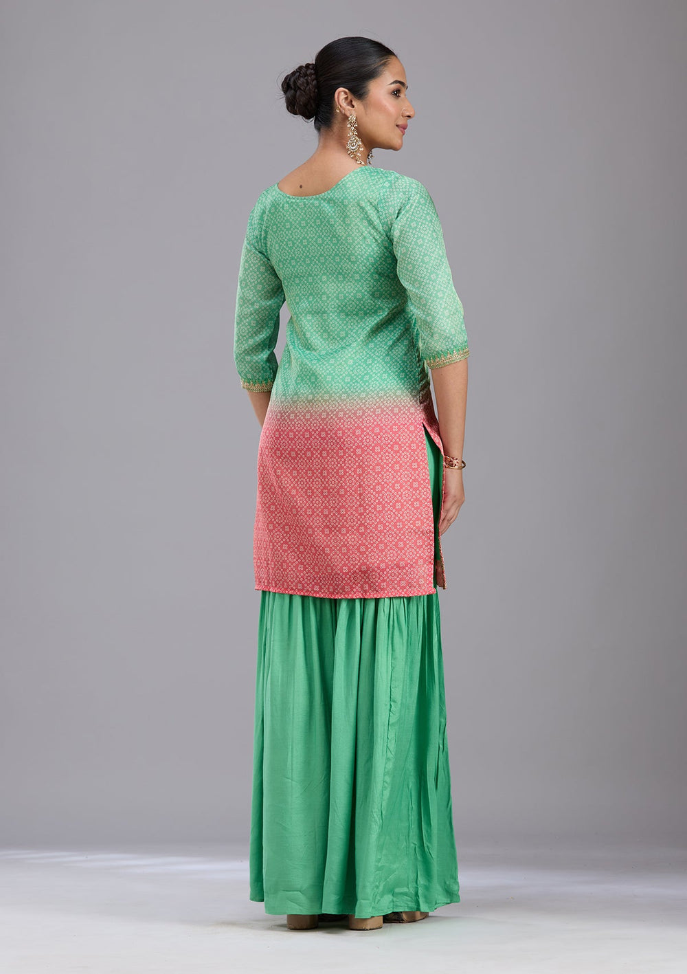 Parrot Green Sequins Soft Raw Silk Readymade Salwar Suit-koskii