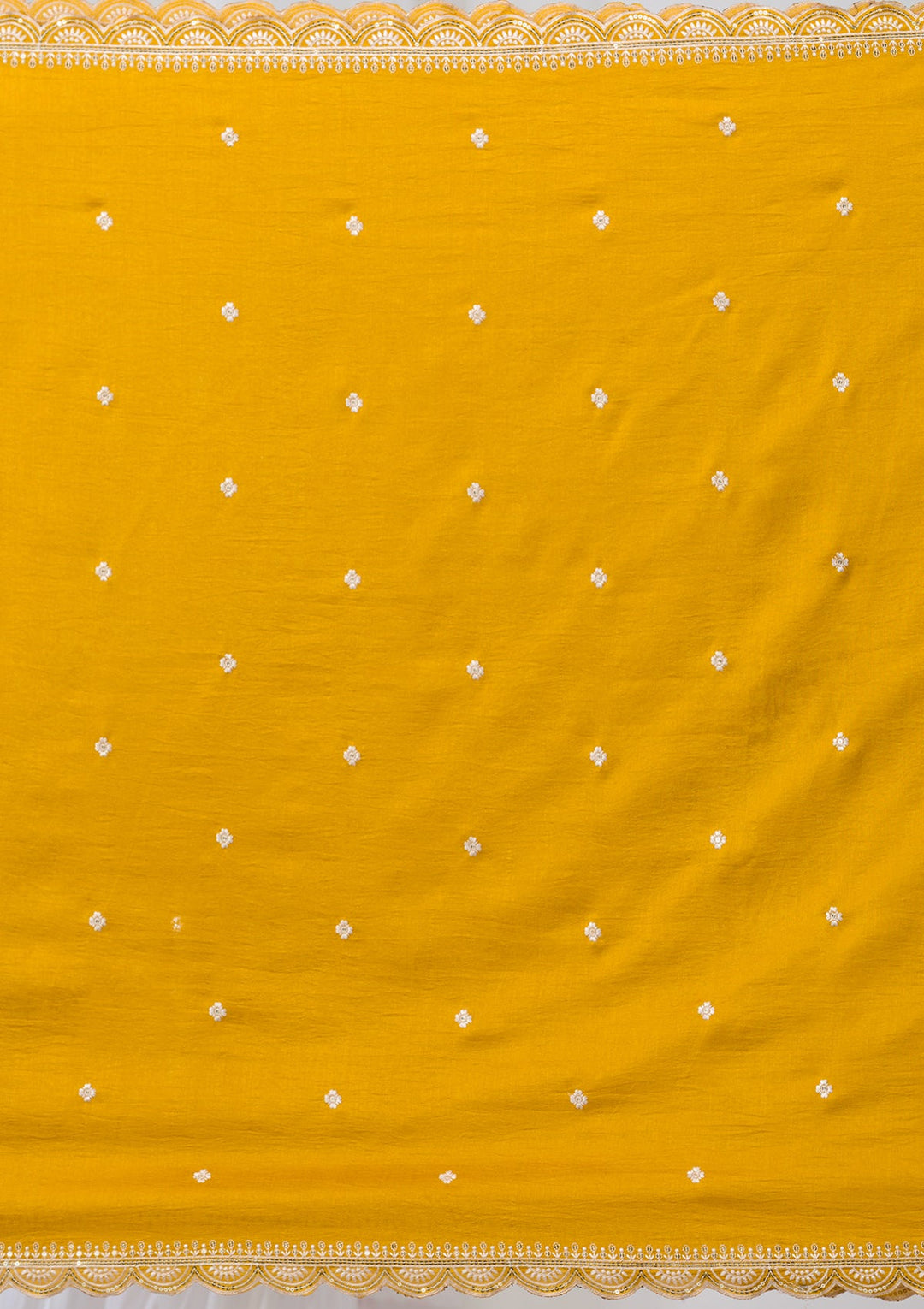 Mustard Sequins Raw Silk Readymade Salwar Suit-Koskii