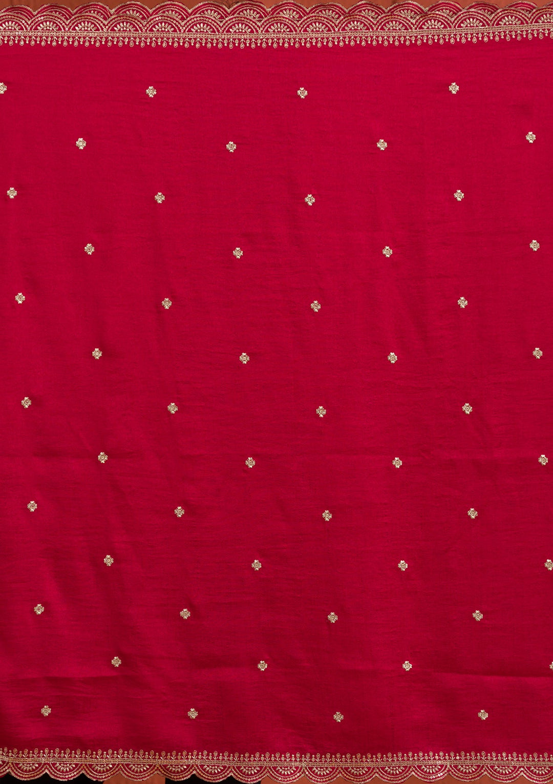 Rani Pink Threadwork Raw Silk Readymade Salwar Suit-Koskii