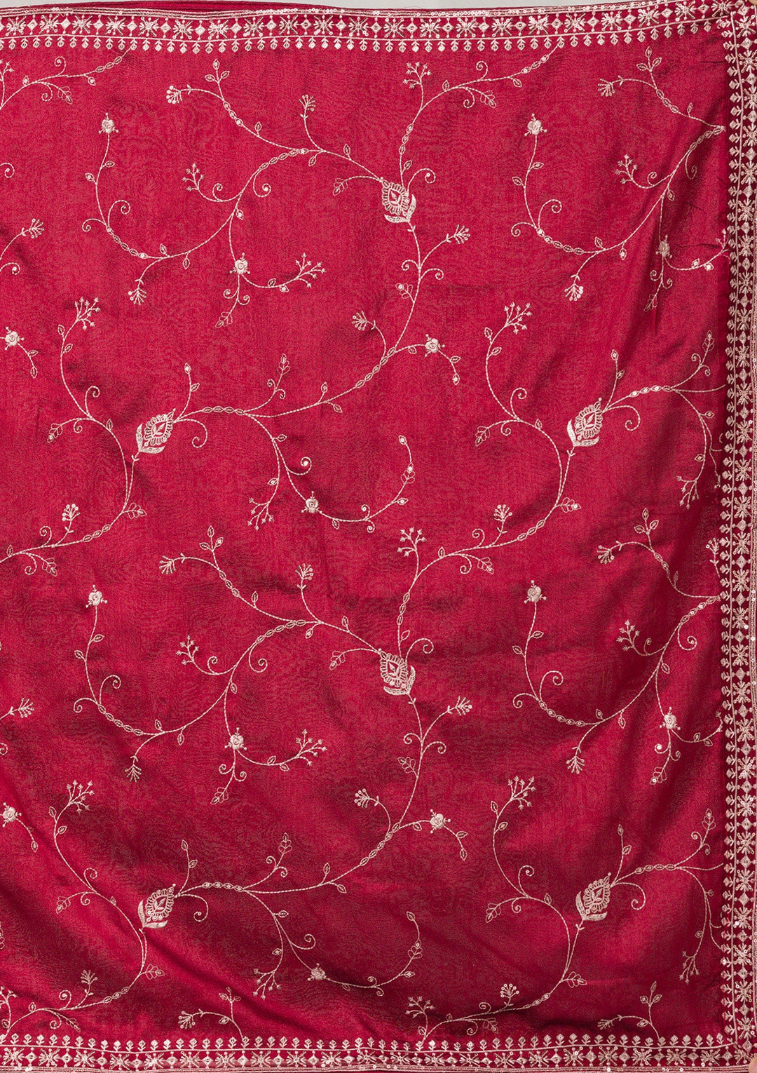 Maroon Sequins Raw Silk Readymade Salwar Suit-Koskii