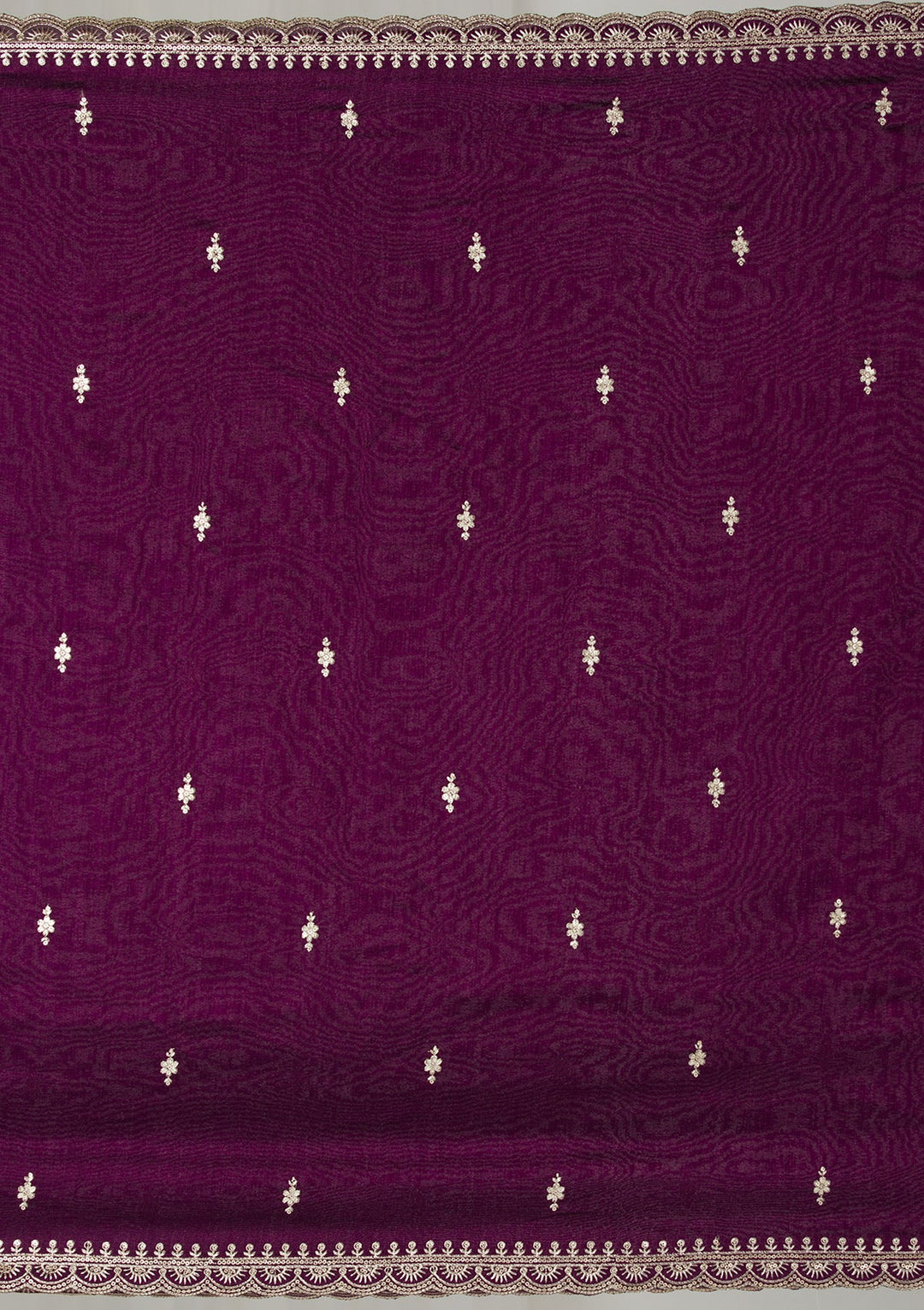 Purple Threadwork Raw Silk Readymade Salwar Suit-Koskii