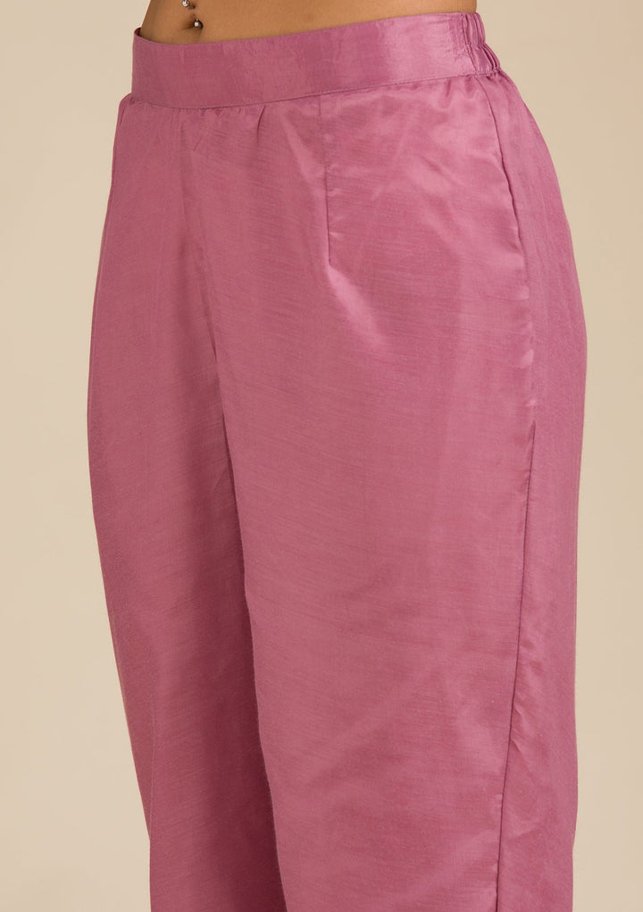 Mauve Threadwork Crepe Readymade Salwar Suit-koskii