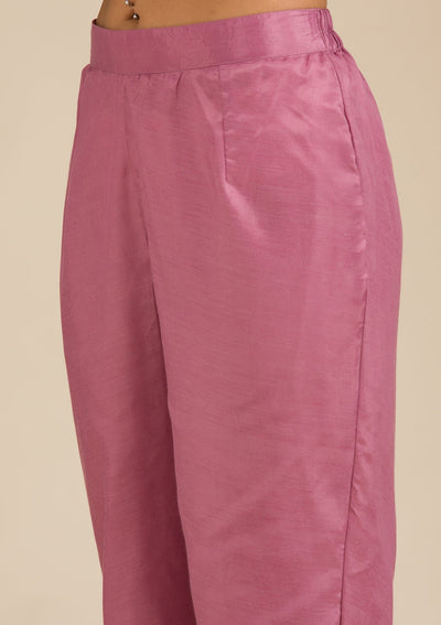 Mauve Threadwork Crepe Readymade Salwar Suit-koskii