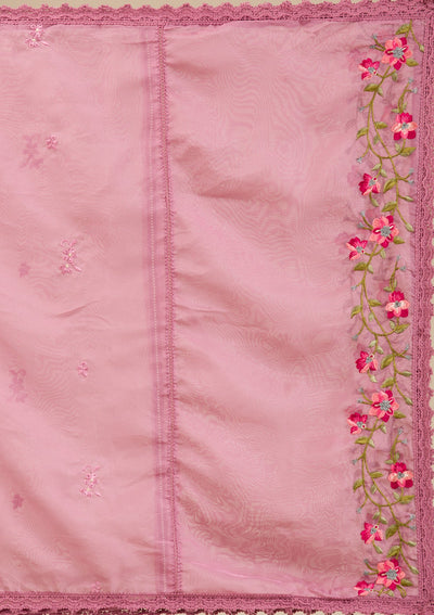 Mauve Threadwork Crepe Readymade Salwar Suit-koskii