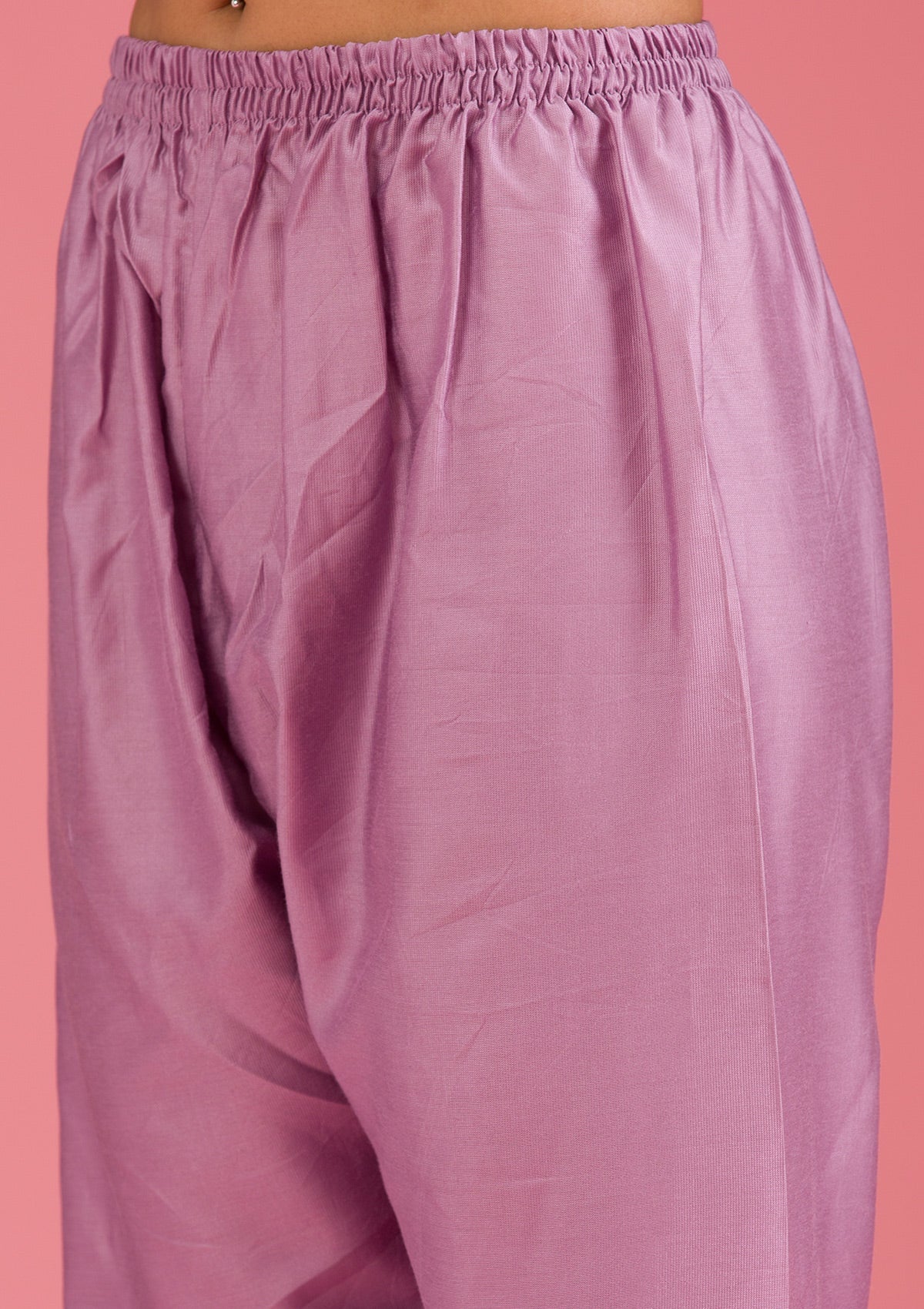 Lavender Cording Chanderi Readymade Salwar Suit-koskii