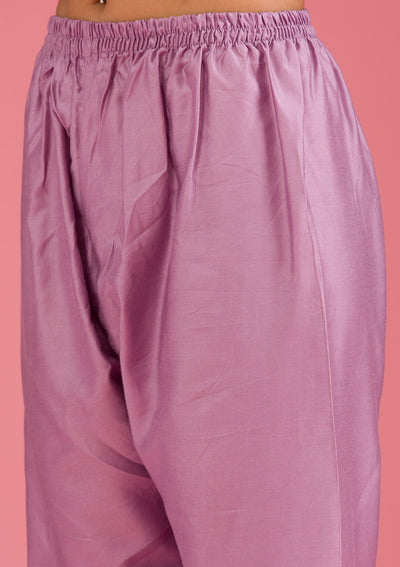 Lavender Cording Chanderi Readymade Salwar Suit-koskii