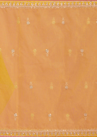 Yellow Cording Chanderi Readymade Salwar Suit-koskii