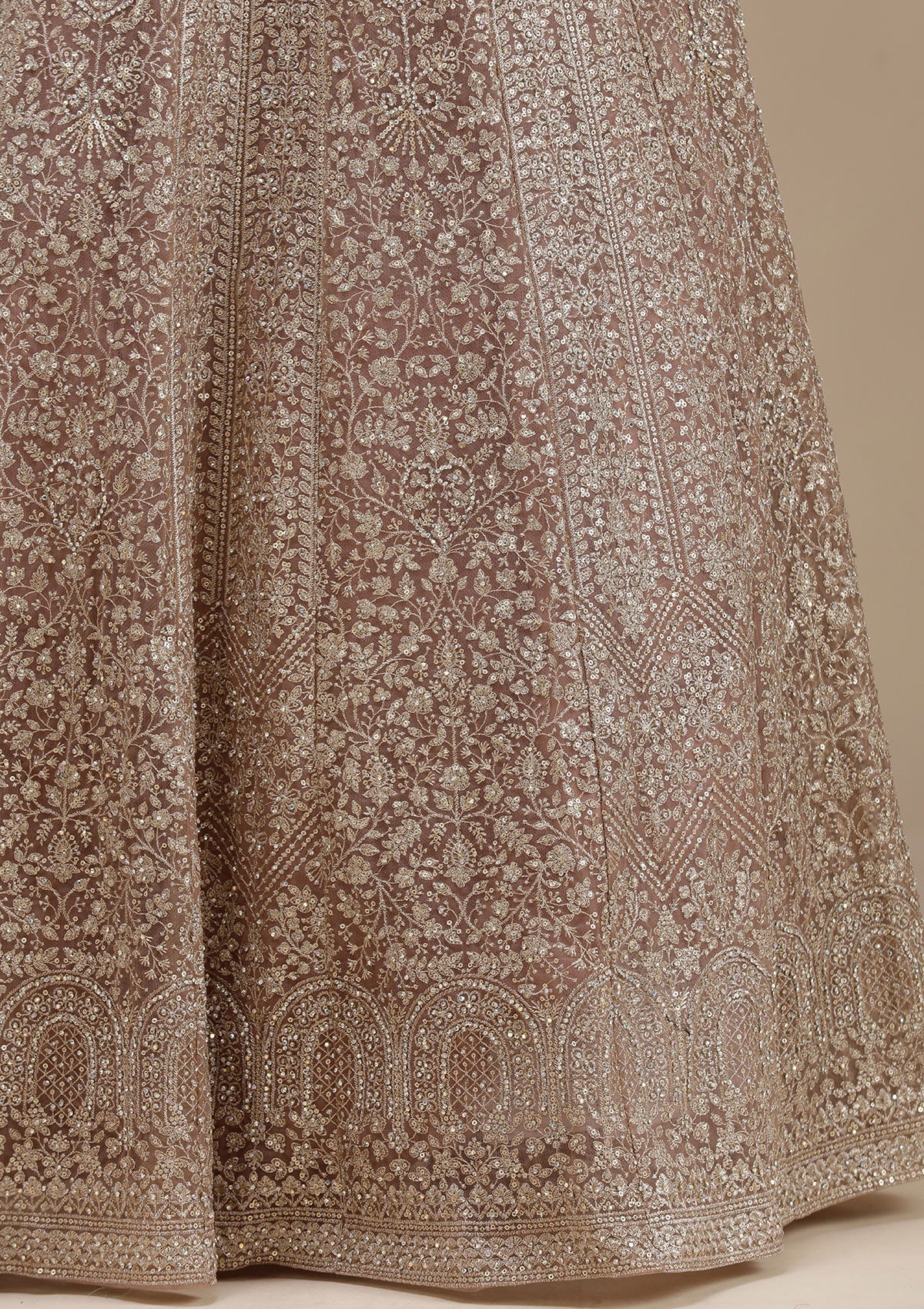 Mauve Zariwork (Gold) Net Readymade Salwar Suit_koskii