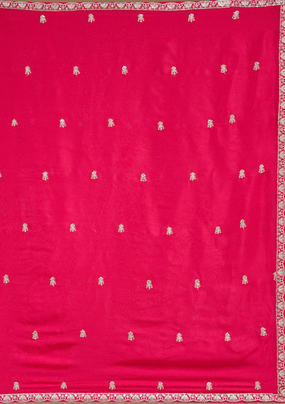 Rani Pink Zariwork (Gold) Chinon Readymade Salwar Suit-koskii