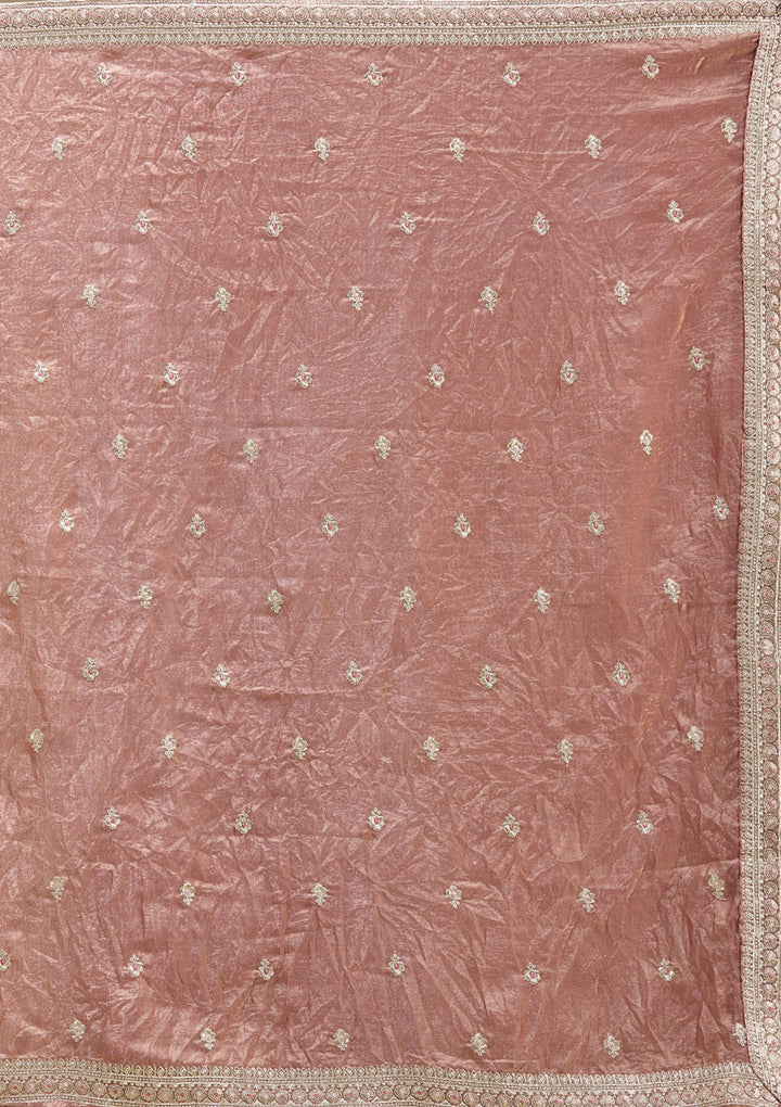 Copper Zariwork (Gold) Tissue Readymade Salwar Suit-koskii