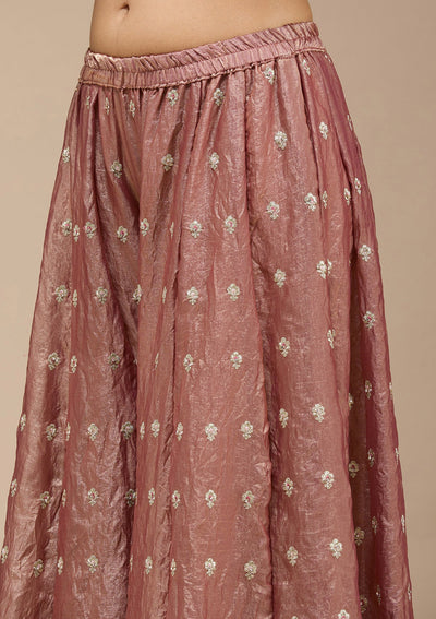 Copper Zariwork (Gold) Tissue Readymade Salwar Suit-koskii