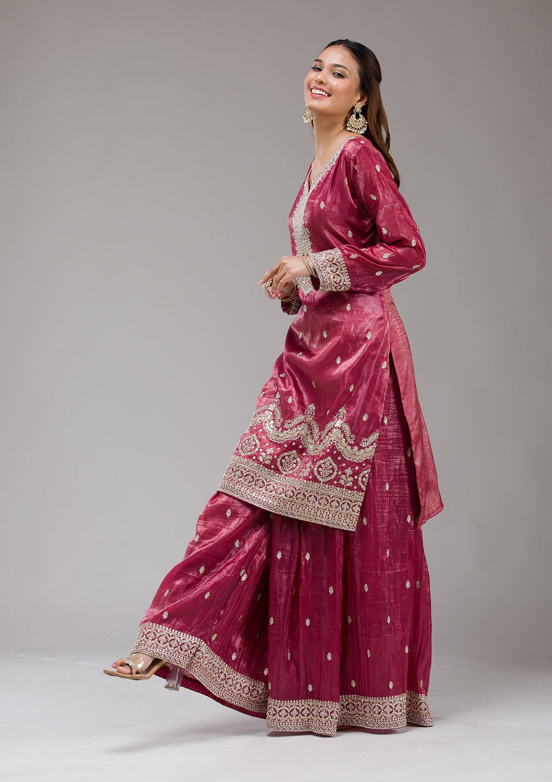 Black Stonework Chiffon Saree-koskii