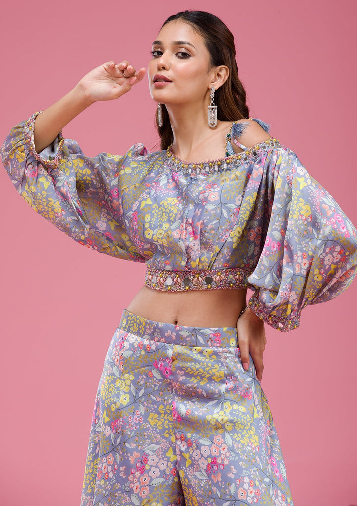 Purple Threadwork Georgette Saree-koskii