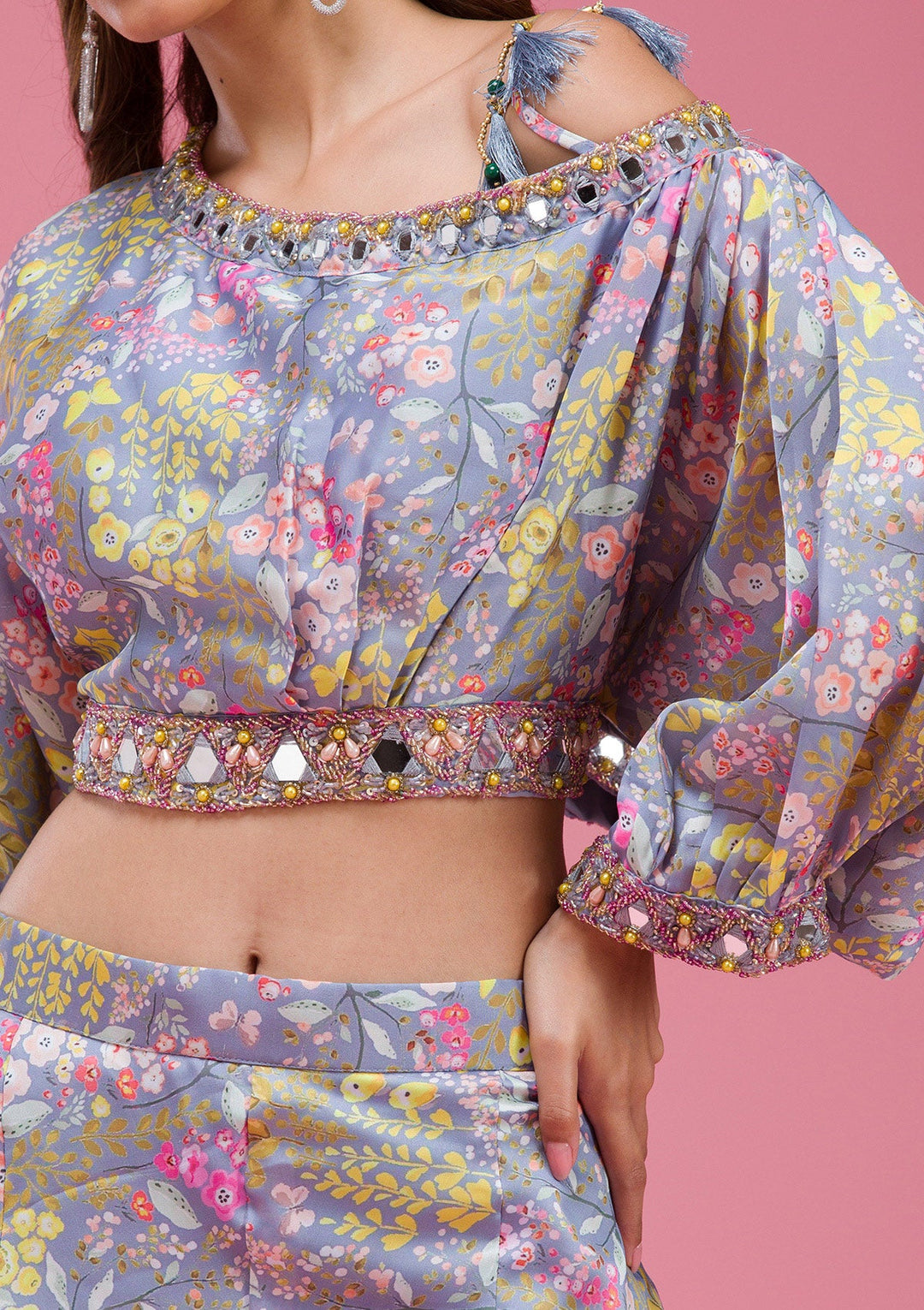 Wine Threadwork Georgette Saree-koskii