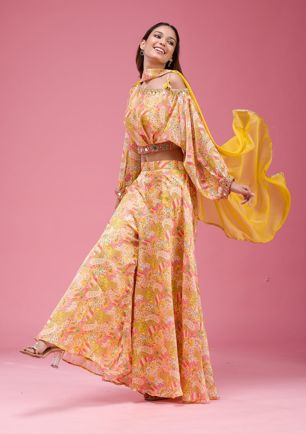 Purple Threadwork Georgette Saree-koskii