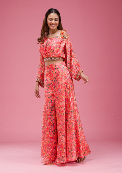 Wine Kashmiri Georgette Saree-koskii